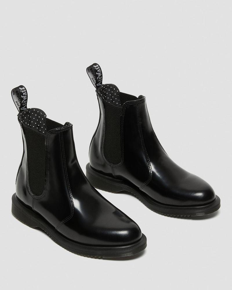 Dr Martens Flora Smooth Læder Ankelstøvler Dame Sort | DK 57ILH